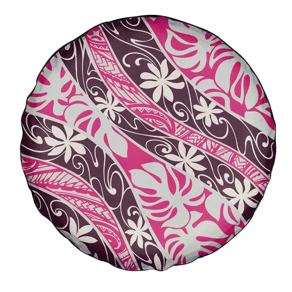 Tarona Tahiti Tiare Monstera Spare Tire Cover Polynesian Pattern Curve Style - Polynesian Pride
