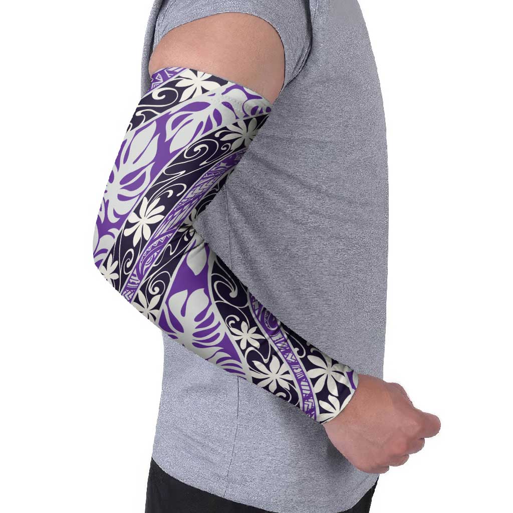 Vareau Tahiti Tiare Monstera Arm Sleeves Polynesian Pattern Curve Style - Polynesian Pride