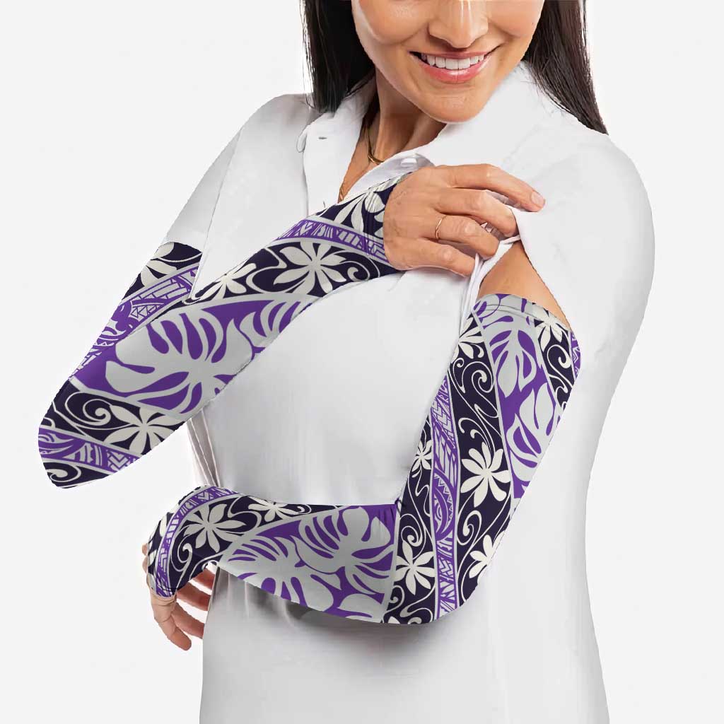Vareau Tahiti Tiare Monstera Arm Sleeves Polynesian Pattern Curve Style - Polynesian Pride