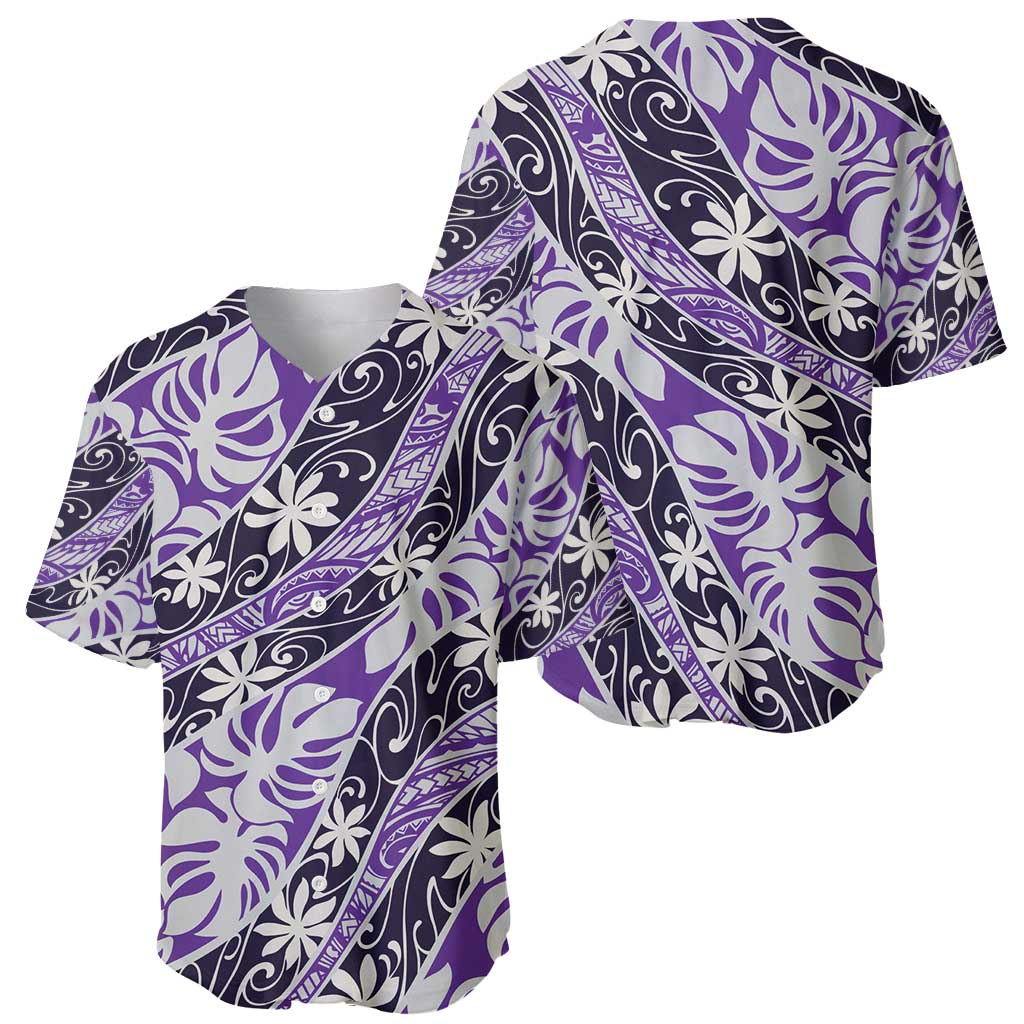 Vareau Tahiti Tiare Monstera Baseball Jersey Polynesian Pattern Curve Style - Polynesian Pride
