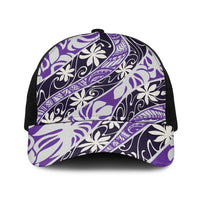Vareau Tahiti Tiare Monstera Baseball Net Cap Polynesian Pattern Curve Style - Polynesian Pride