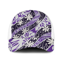 Vareau Tahiti Tiare Monstera Baseball Net Cap Polynesian Pattern Curve Style - Polynesian Pride