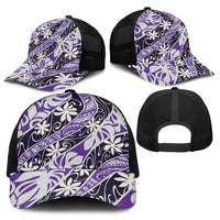 Vareau Tahiti Tiare Monstera Baseball Net Cap Polynesian Pattern Curve Style - Polynesian Pride