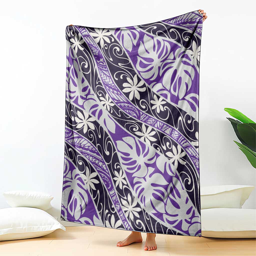 Vareau Tahiti Tiare Monstera Blanket Polynesian Pattern Curve Style - Polynesian Pride