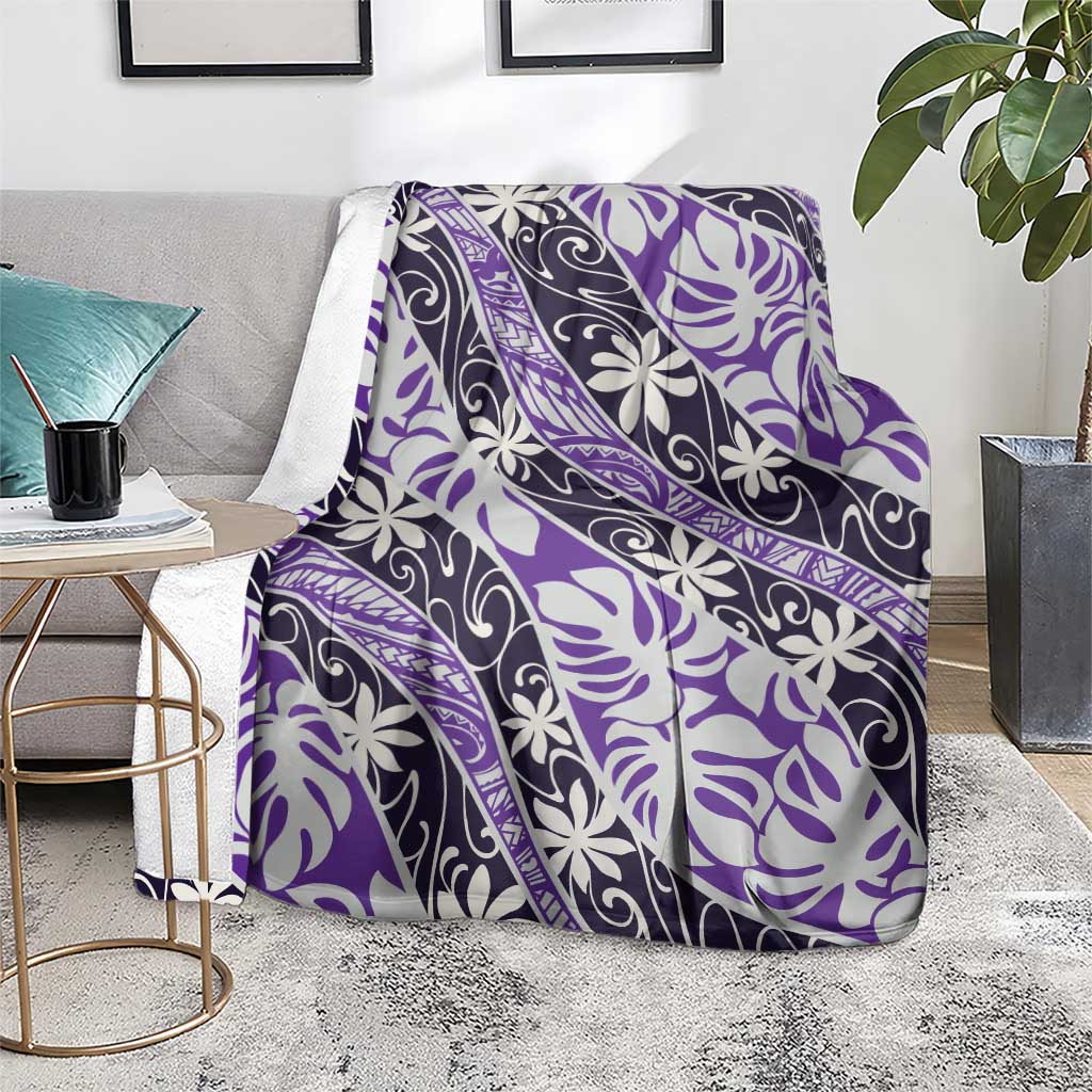 Vareau Tahiti Tiare Monstera Blanket Polynesian Pattern Curve Style - Polynesian Pride