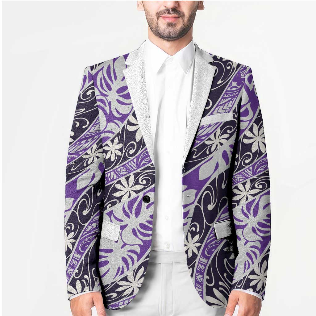 Vareau Tahiti Tiare Monstera Blazer Polynesian Pattern Curve Style - Polynesian Pride