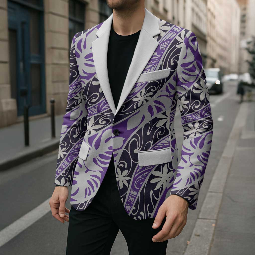 Vareau Tahiti Tiare Monstera Blazer Polynesian Pattern Curve Style - Polynesian Pride