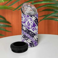 Vareau Tahiti Tiare Monstera 4 in 1 Can Cooler Tumbler Polynesian Pattern Curve Style - Polynesian Pride