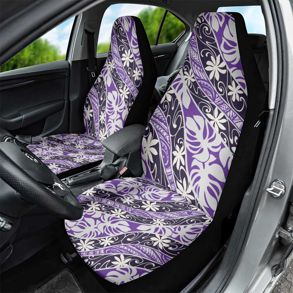 Vareau Tahiti Tiare Monstera Car Seat Cover Polynesian Pattern Curve Style - Polynesian Pride