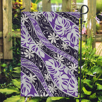 Vareau Tahiti Tiare Monstera Garden Flag Polynesian Pattern Curve Style - Polynesian Pride