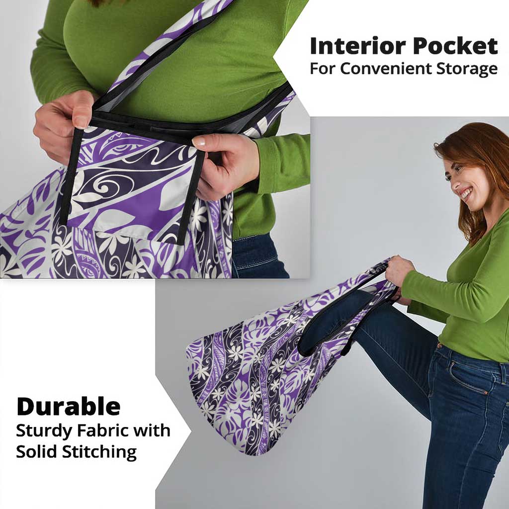 Vareau Tahiti Tiare Monstera Grocery Bag Polynesian Pattern Curve Style - Polynesian Pride