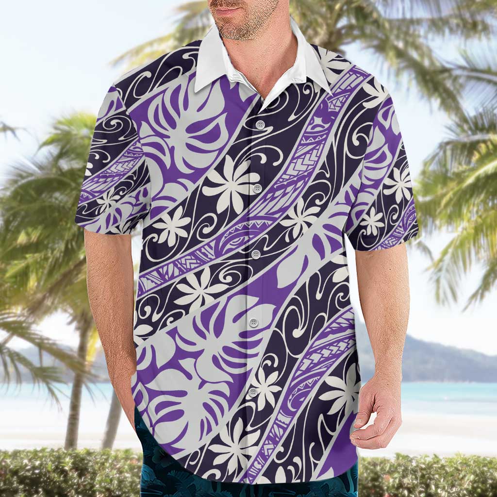 Vareau Tahiti Tiare Monstera Hawaiian Shirt Polynesian Pattern Curve Style - Polynesian Pride