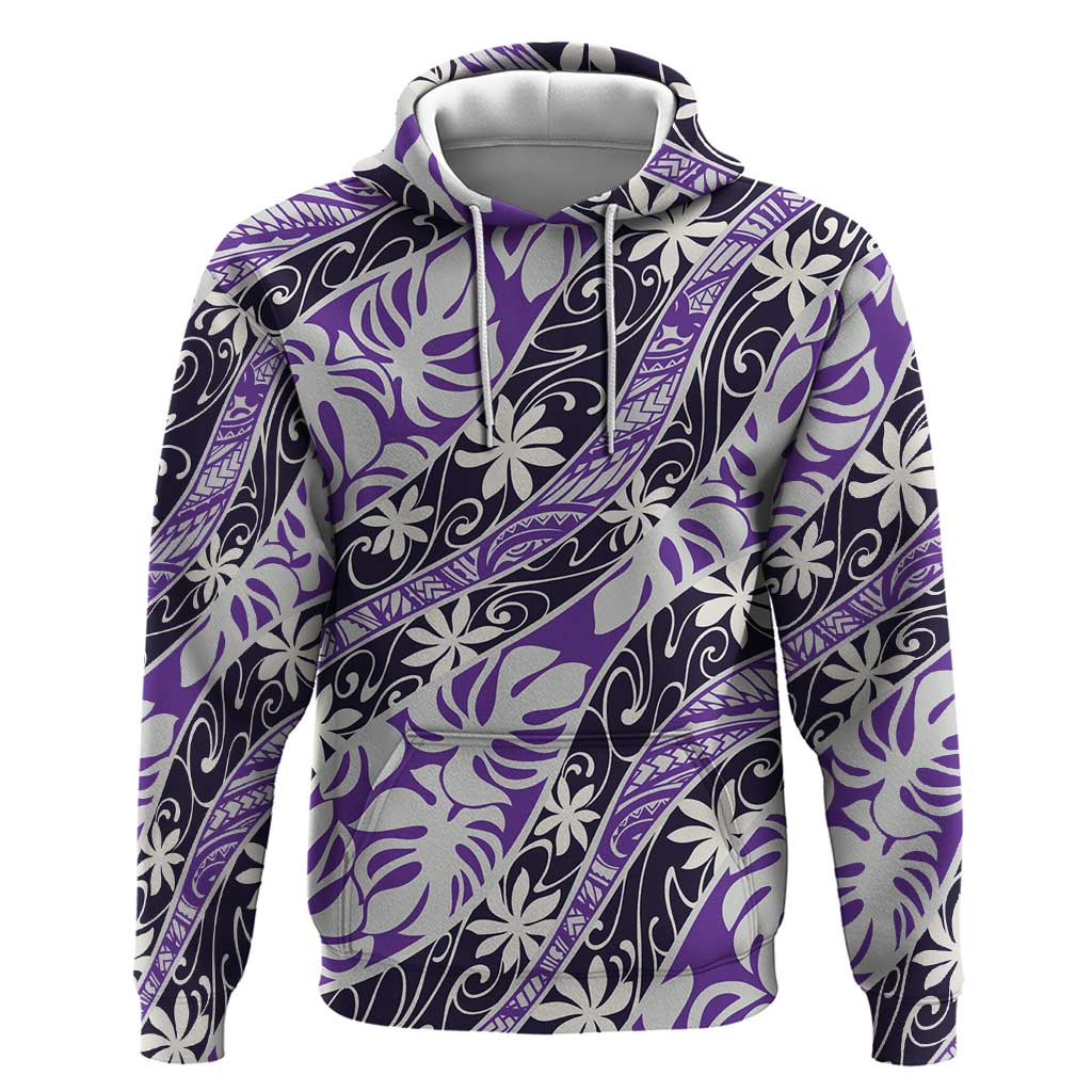 Vareau Tahiti Tiare Monstera Hoodie Polynesian Pattern Curve Style - Polynesian Pride