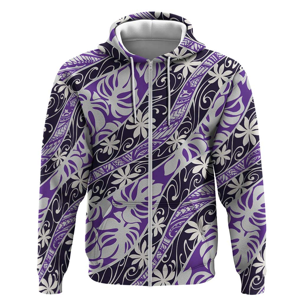 Vareau Tahiti Tiare Monstera Hoodie Polynesian Pattern Curve Style - Polynesian Pride