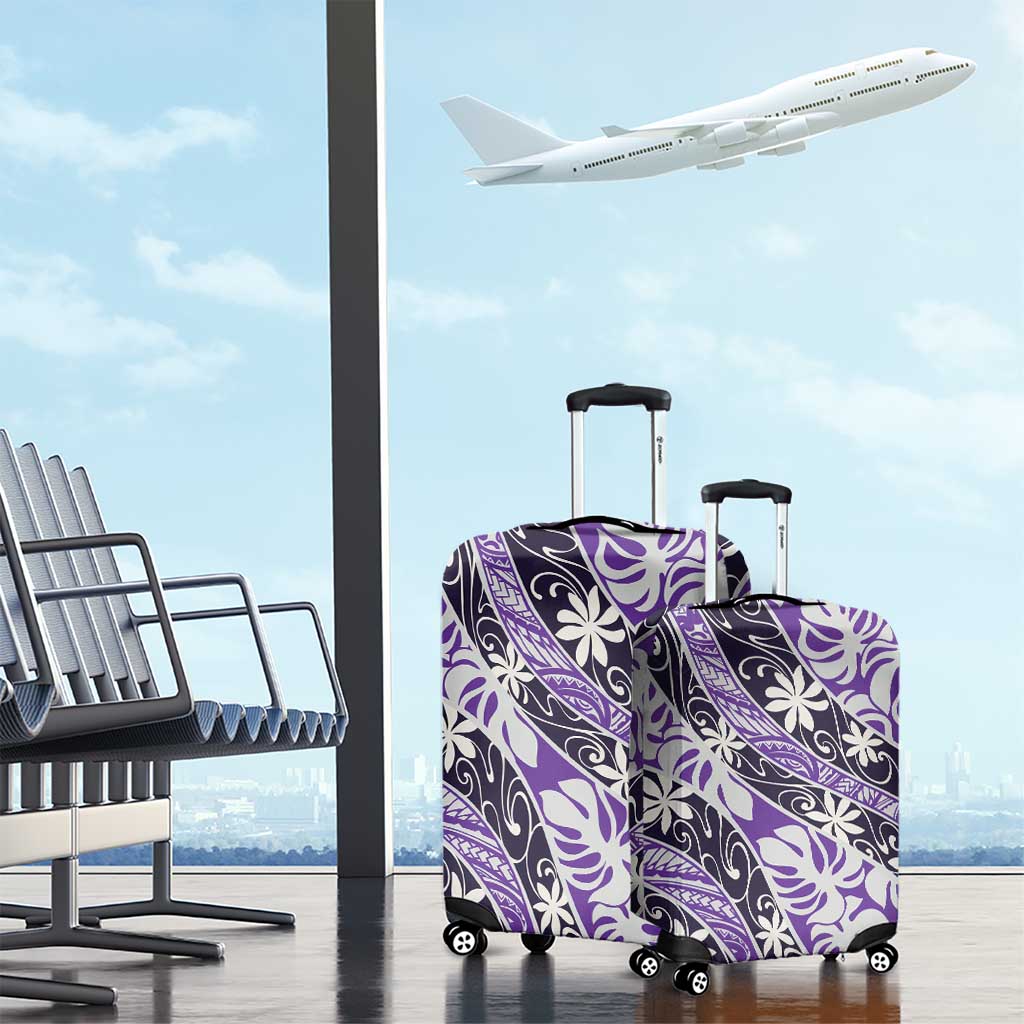 Vareau Tahiti Tiare Monstera Luggage Cover Polynesian Pattern Curve Style - Polynesian Pride