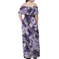 Vareau Tahiti Tiare Monstera Off Shoulder Maxi Dress Polynesian Pattern Curve Style - Polynesian Pride