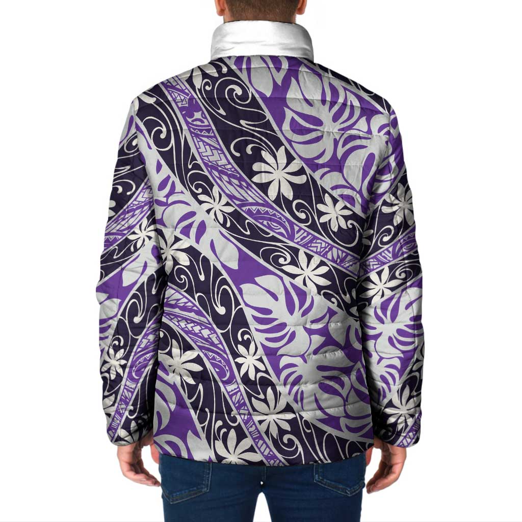 Vareau Tahiti Tiare Monstera Padded Jacket Polynesian Pattern Curve Style - Polynesian Pride