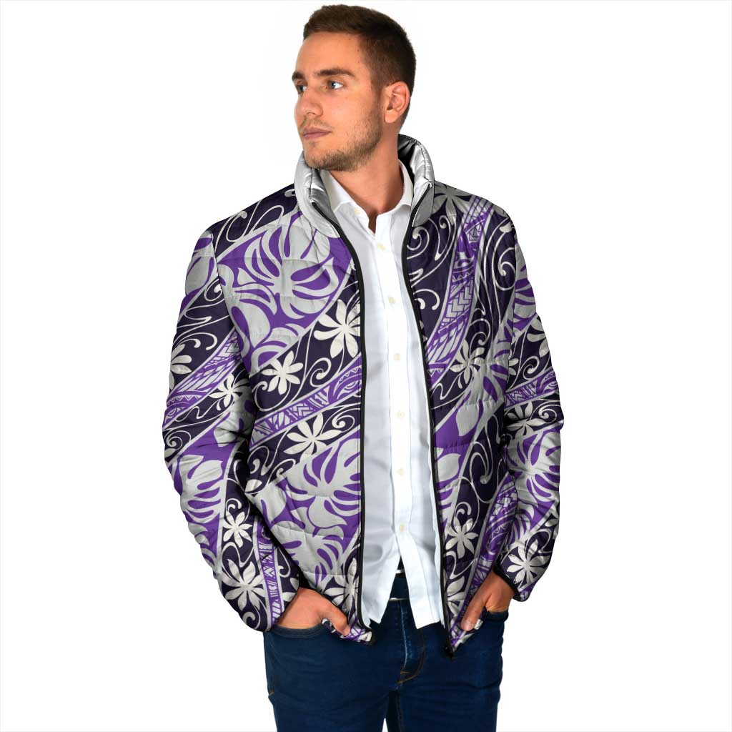 Vareau Tahiti Tiare Monstera Padded Jacket Polynesian Pattern Curve Style - Polynesian Pride