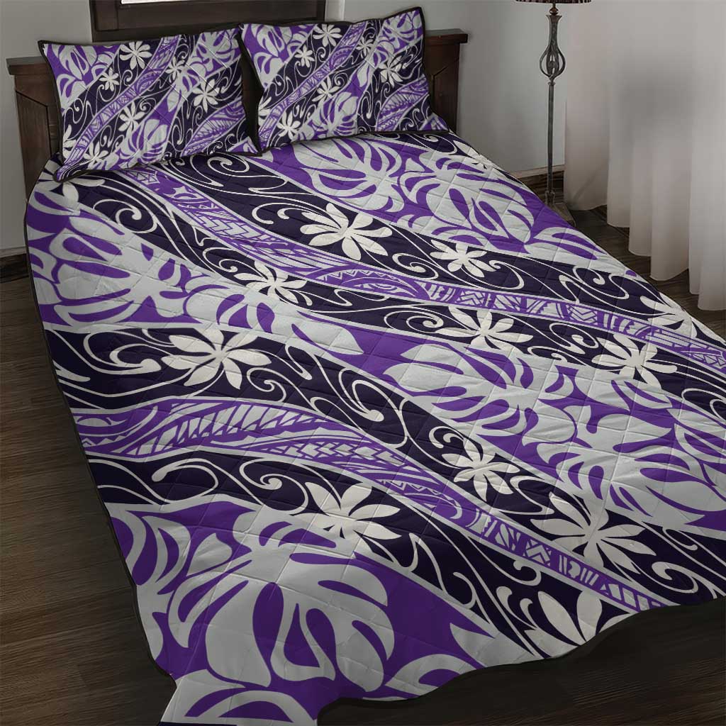 Vareau Tahiti Tiare Monstera Quilt Bed Set Polynesian Pattern Curve Style - Polynesian Pride