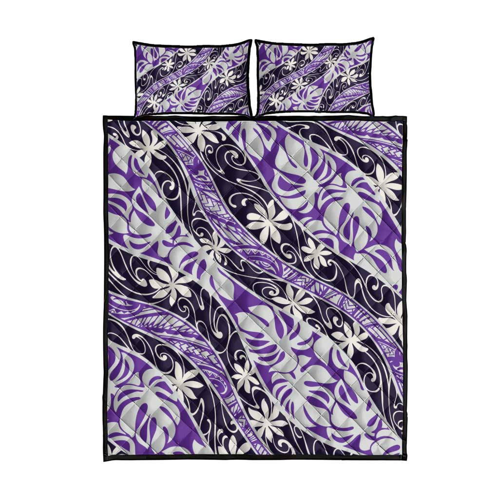 Vareau Tahiti Tiare Monstera Quilt Bed Set Polynesian Pattern Curve Style - Polynesian Pride