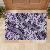 Vareau Tahiti Tiare Monstera Rubber Doormat Polynesian Pattern Curve Style - Polynesian Pride