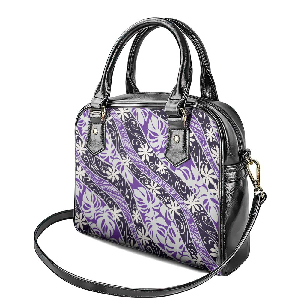 Vareau Tahiti Tiare Monstera Shoulder Handbag Polynesian Pattern Curve Style - Polynesian Pride