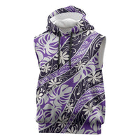 Vareau Tahiti Tiare Monstera Sleeveless Hoodie Polynesian Pattern Curve Style - Polynesian Pride