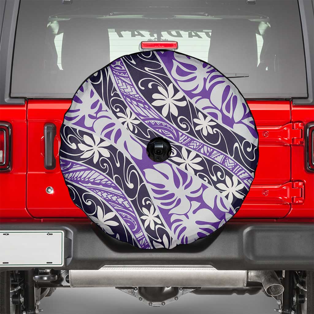 Vareau Tahiti Tiare Monstera Spare Tire Cover Polynesian Pattern Curve Style - Polynesian Pride