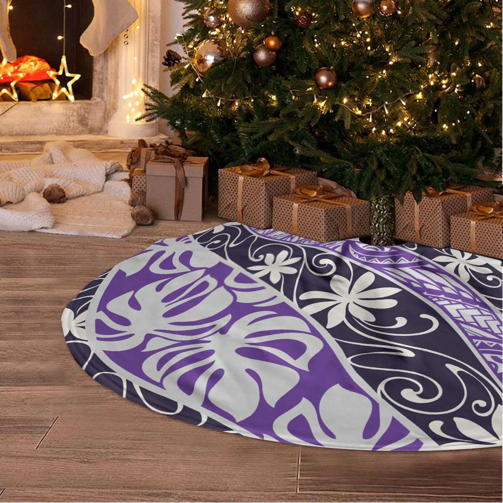 Vareau Tahiti Tiare Monstera Tree Skirt Polynesian Pattern Curve Style - Polynesian Pride
