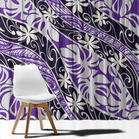 Vareau Tahiti Tiare Monstera Window Curtain Polynesian Pattern Curve Style - Polynesian Pride