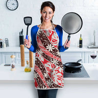 Uteute Tahiti Tiare Monstera Apron Polynesian Pattern Curve Style - Polynesian Pride