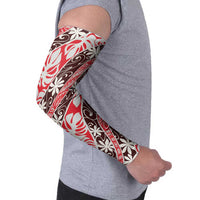 Uteute Tahiti Tiare Monstera Arm Sleeves Polynesian Pattern Curve Style - Polynesian Pride