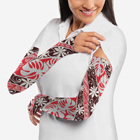 Uteute Tahiti Tiare Monstera Arm Sleeves Polynesian Pattern Curve Style - Polynesian Pride