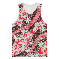 Uteute Tahiti Tiare Monstera Basketball Jersey Polynesian Pattern Curve Style - Polynesian Pride