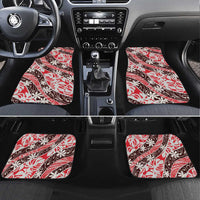 Uteute Tahiti Tiare Monstera Car Mats Polynesian Pattern Curve Style - Polynesian Pride
