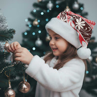 Uteute Tahiti Tiare Monstera Christmas Santa Hat Polynesian Pattern Curve Style - Polynesian Pride