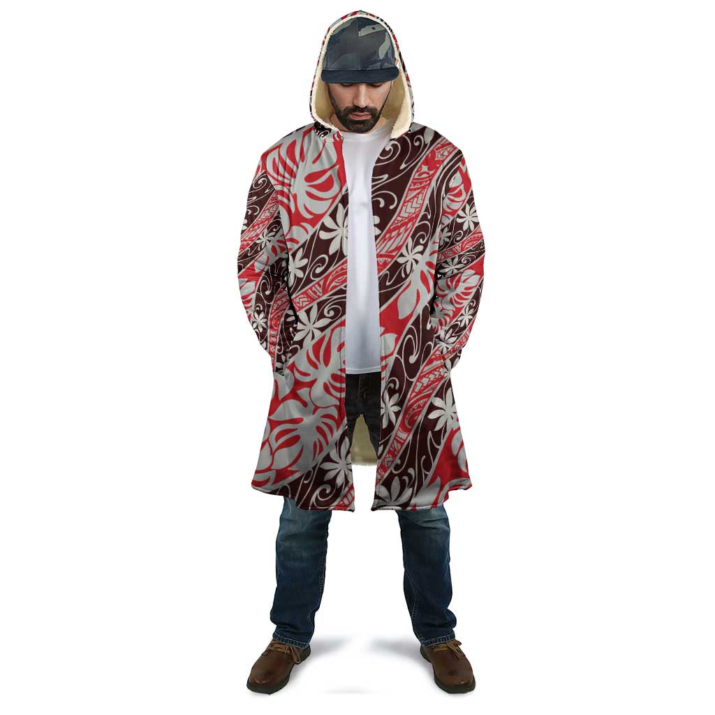 Uteute Tahiti Tiare Monstera Cloak Polynesian Pattern Curve Style - Polynesian Pride