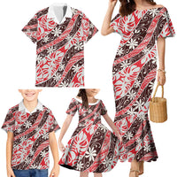 Uteute Tahiti Tiare Monstera Family Matching Mermaid Dress and Hawaiian Shirt Polynesian Pattern Curve Style - Polynesian Pride