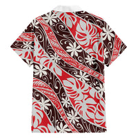 Uteute Tahiti Tiare Monstera Family Matching Short Sleeve Bodycon Dress and Hawaiian Shirt Polynesian Pattern Curve Style - Polynesian Pride