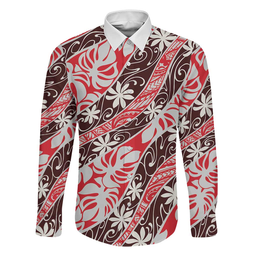Uteute Tahiti Tiare Monstera Family Matching Short Sleeve Bodycon Dress and Hawaiian Shirt Polynesian Pattern Curve Style - Polynesian Pride