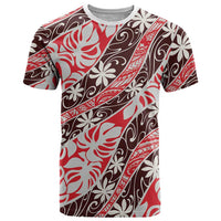Uteute Tahiti Tiare Monstera T Shirt Polynesian Pattern Curve Style - Polynesian Pride