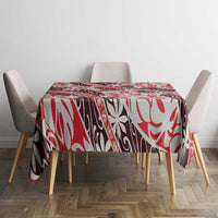 Uteute Tahiti Tiare Monstera Tablecloth Polynesian Pattern Curve Style - Polynesian Pride