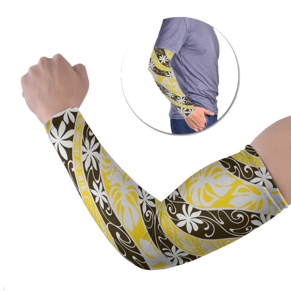 Rearea Tahiti Tiare Monstera Arm Sleeves Polynesian Pattern Curve Style - Polynesian Pride