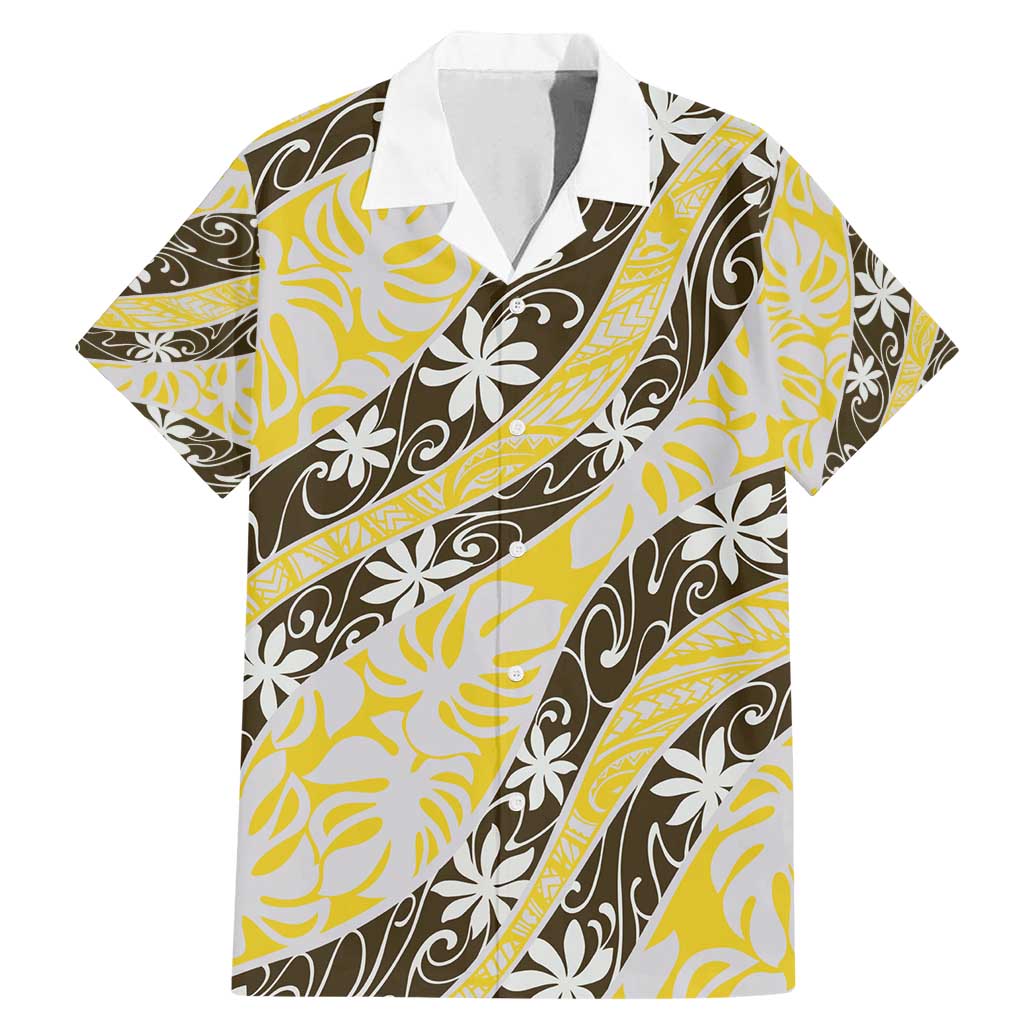 Rearea Tahiti Tiare Monstera Family Matching Mermaid Dress and Hawaiian Shirt Polynesian Pattern Curve Style - Polynesian Pride