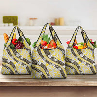 Rearea Tahiti Tiare Monstera Grocery Bag Polynesian Pattern Curve Style - Polynesian Pride