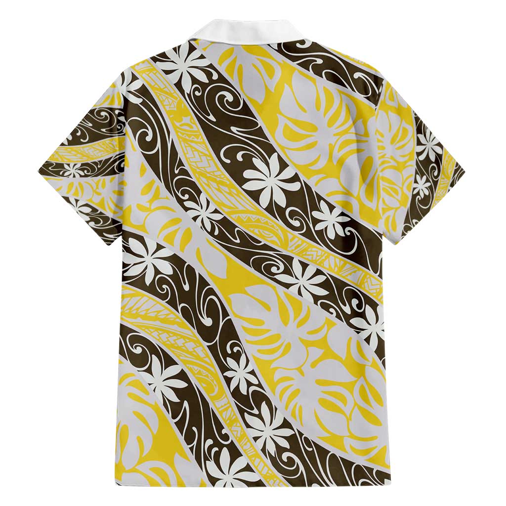 Rearea Tahiti Tiare Monstera Hawaiian Shirt Polynesian Pattern Curve Style - Polynesian Pride