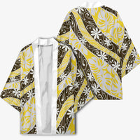 Rearea Tahiti Tiare Monstera Kimono Polynesian Pattern Curve Style - Polynesian Pride