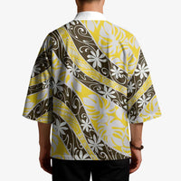 Rearea Tahiti Tiare Monstera Kimono Polynesian Pattern Curve Style - Polynesian Pride