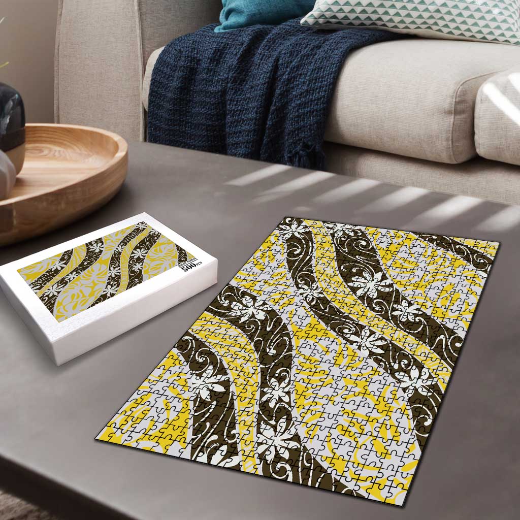 Rearea Tahiti Tiare Monstera Puzzle Polynesian Pattern Curve Style - Polynesian Pride
