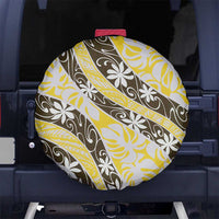Rearea Tahiti Tiare Monstera Spare Tire Cover Polynesian Pattern Curve Style - Polynesian Pride